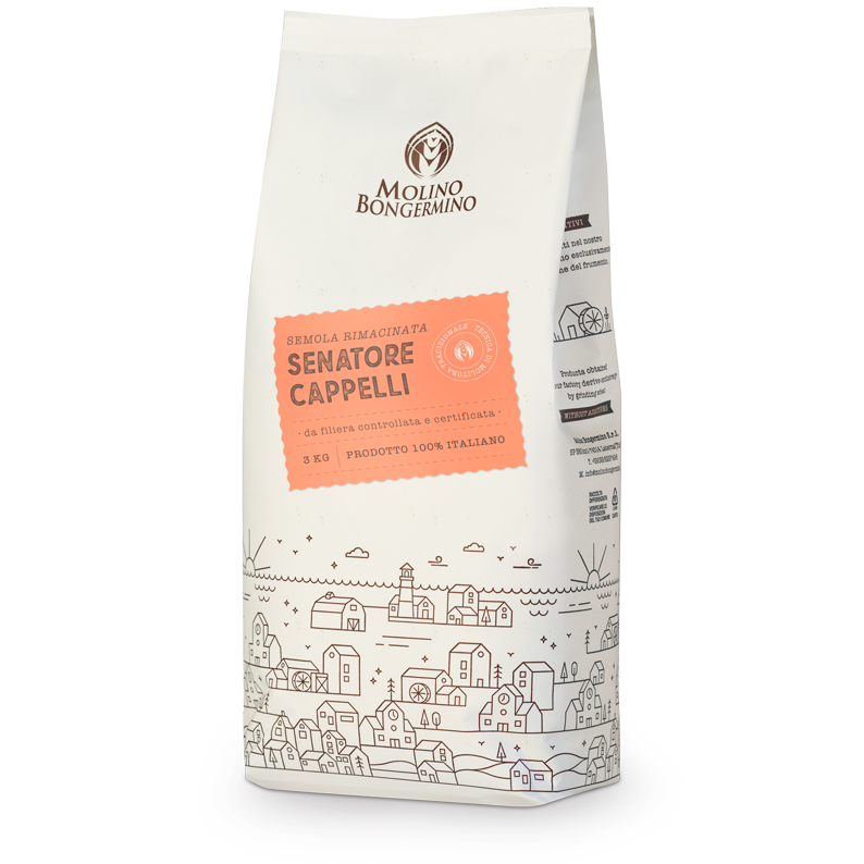Farina Semola rimacinata di grano duro Senatore Cappelli - 1 Kg.