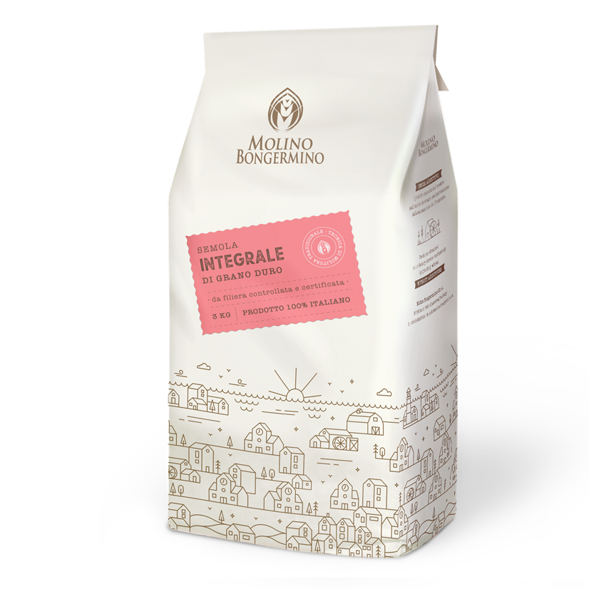 Farina Semola Integrale di grano duro - 3 Kg.