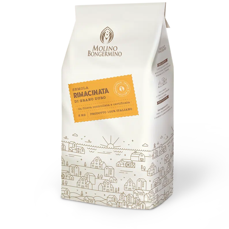 Farina Semola rimacinata di grano duro - 3 Kg.