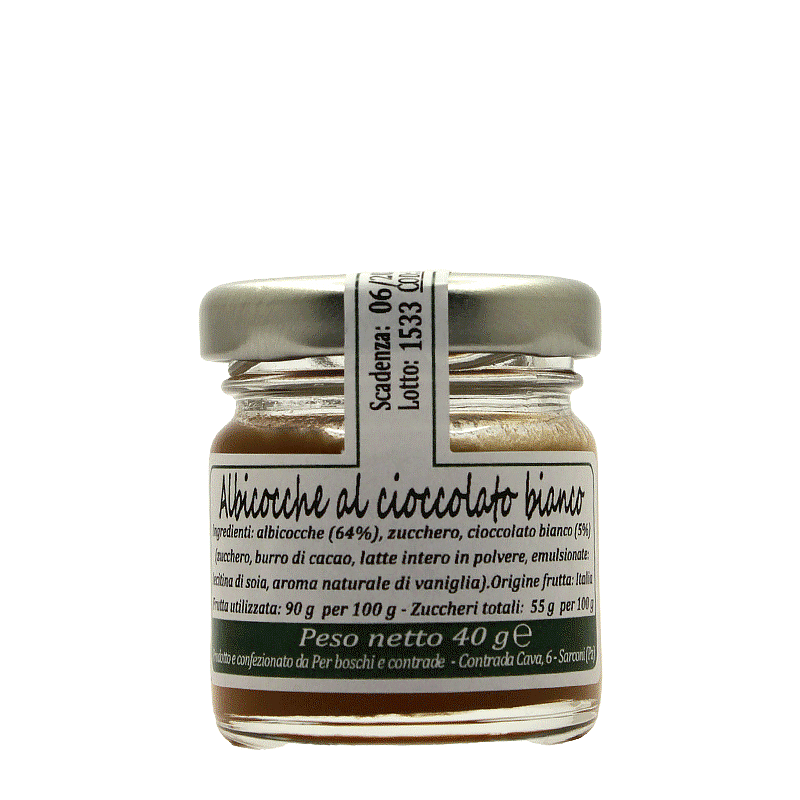 Apricot jam and white chocolate - 40 gr.