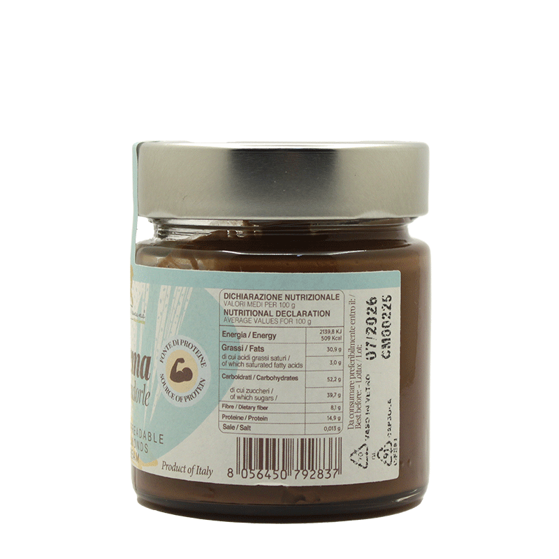 Crema di Mandorle 60% varietà " Filippo Cea " Vasetto in vetro - 230 gr.