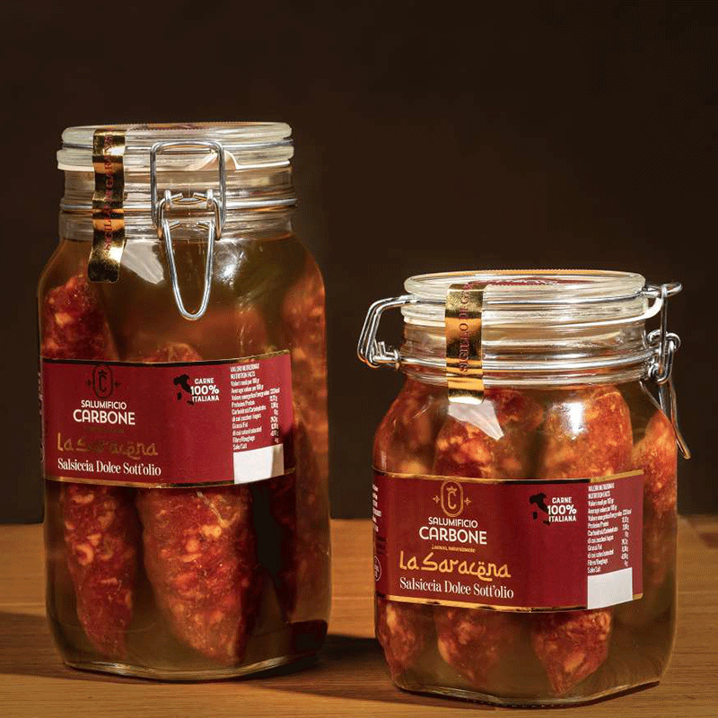 La Saracena - Vasetto Salsiccia stagionata sott'Olio - 1 Kg.
