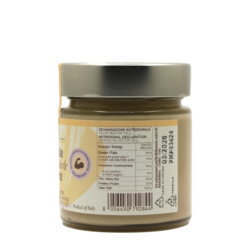 Pasta di Mandorle Pura 100% varietà " Filippo Cea " Vasetto in vetro - 230 gr.
