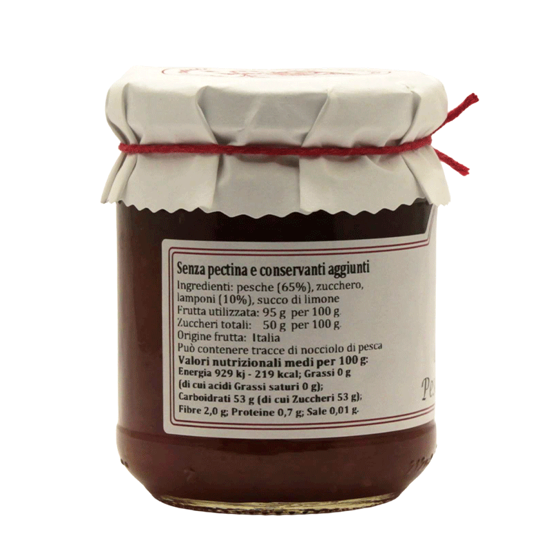 Confettura extra di Pesche e Lamponi - 220 gr.