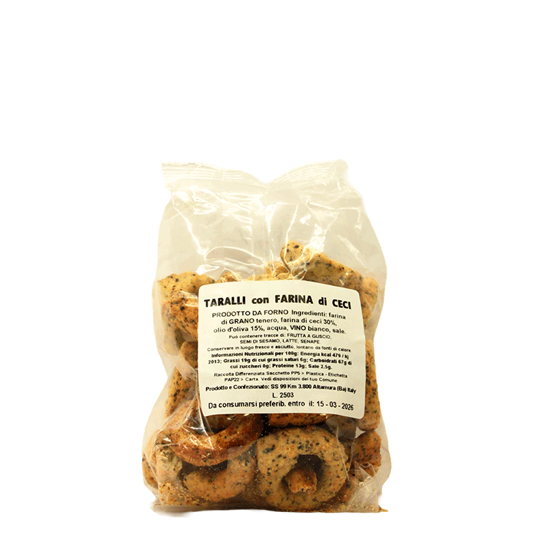 Taralli con farina di Ceci - 250 gr.