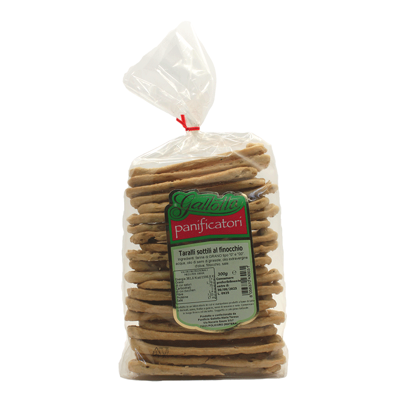 Taralli sottili al finocchio - 300 gr.