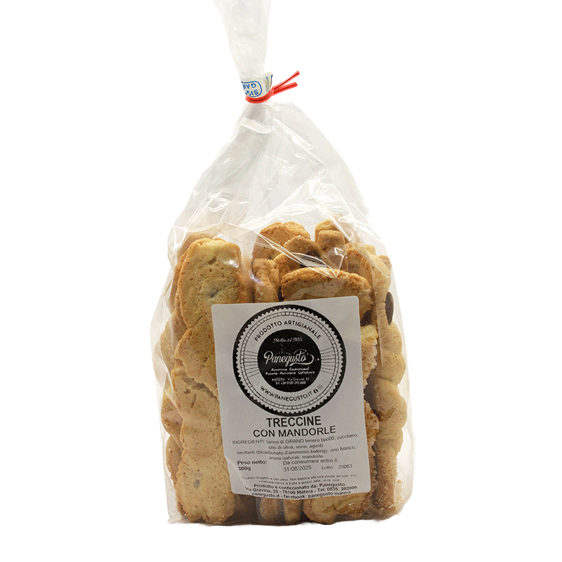 Treccine con Mandorle - Prodotto artigianale - 300 gr.