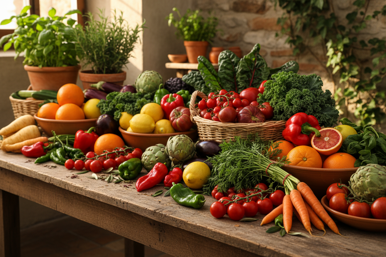 Frutta e verdura freschi e di stagione