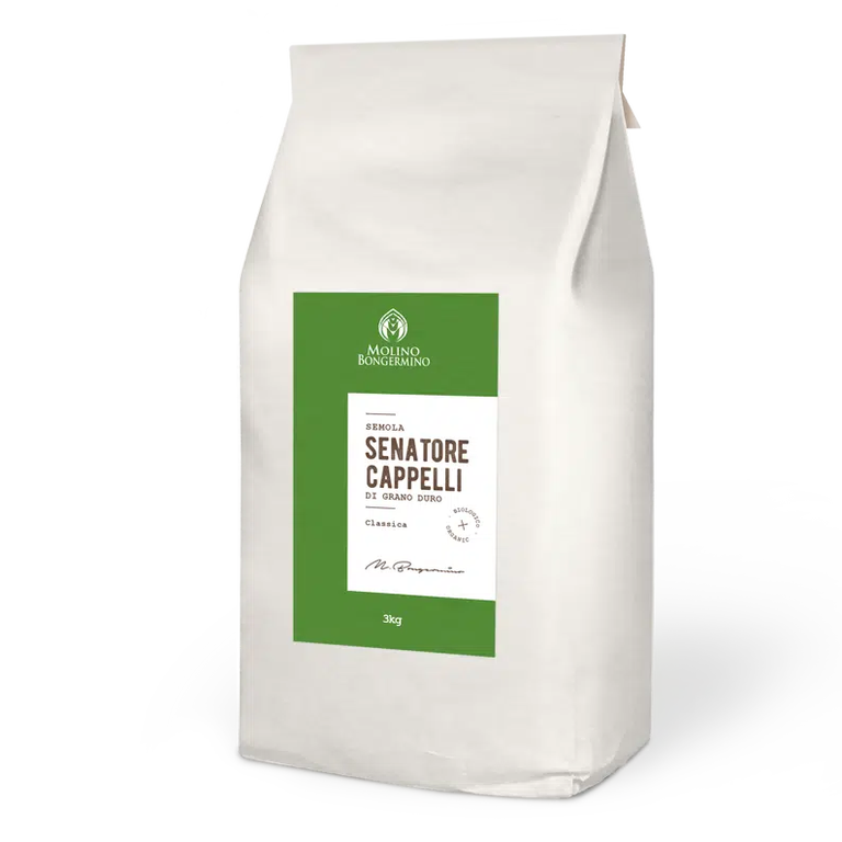 Organic Senatore Cappelli durum wheat semolina - 3 Kg.