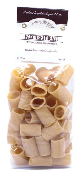 Paccheri rigati of durum wheat semolina - 500 gr.