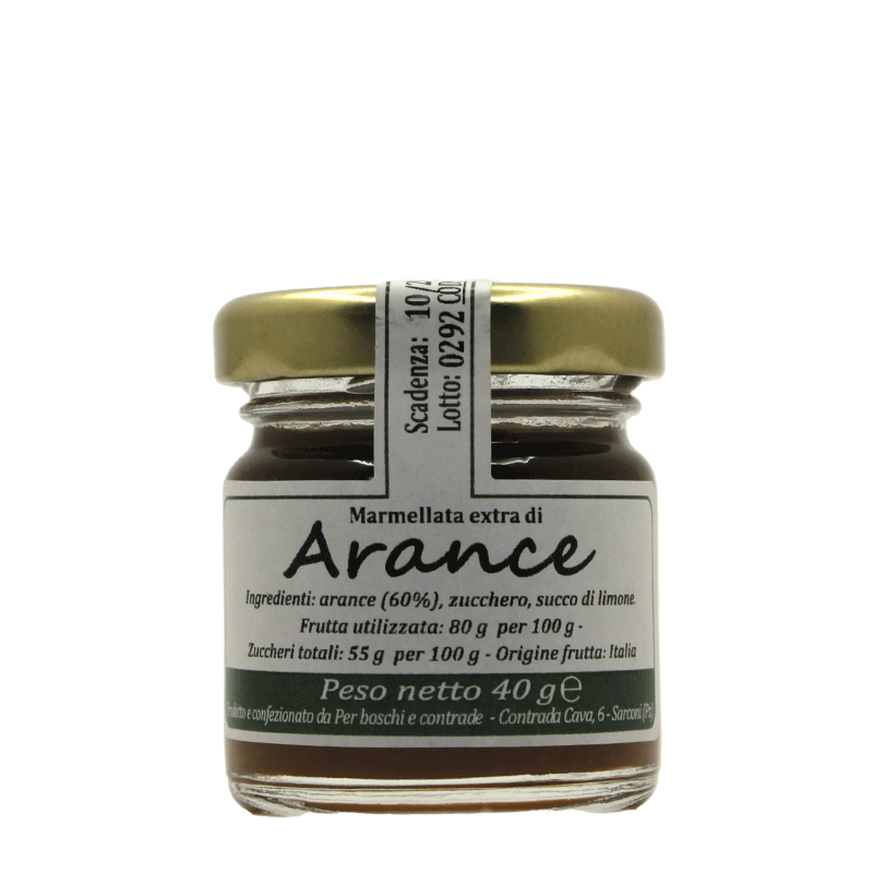 Marmellata extra di Arance con scorzette candite - 40 gr.