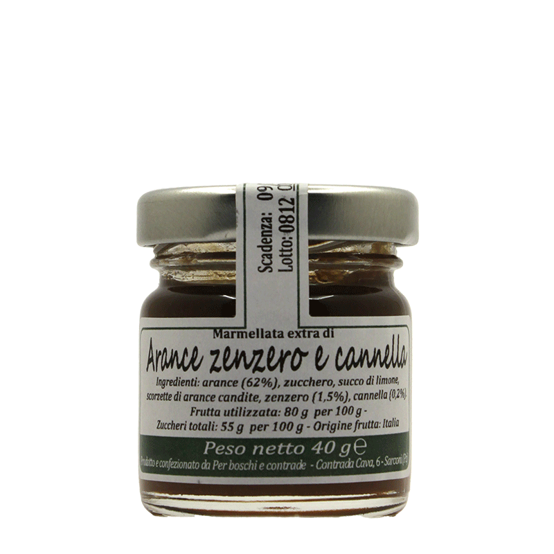 Marmellata extra di Arance, Zenzero e Cannella - 40 gr.