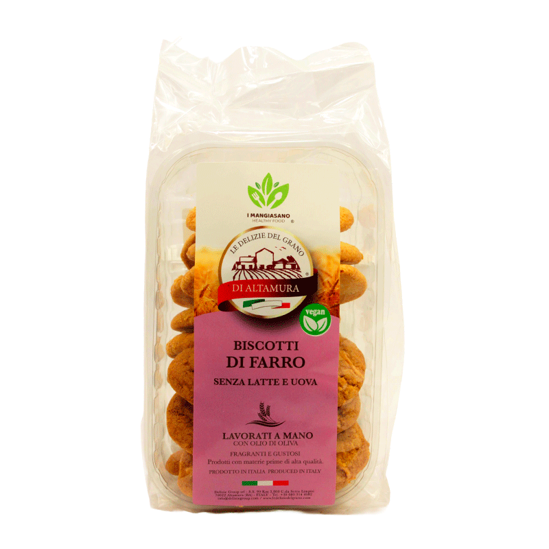 I Mangiasano - Biscotti di Farro senza Latte e Uova - 200 gr.