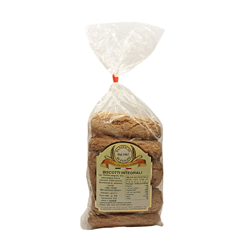 Biscotti Integrali - Prodotto Artigianale - 500 g.