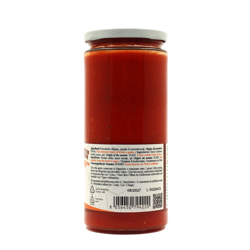 Ciliegino in Salsa -  Barattolo in vetro - 550 gr.