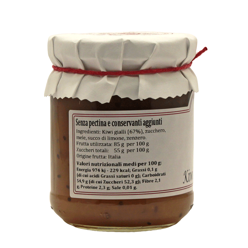 Marmellata extra di Kiwi gialli e  Zenzero - 220 gr.