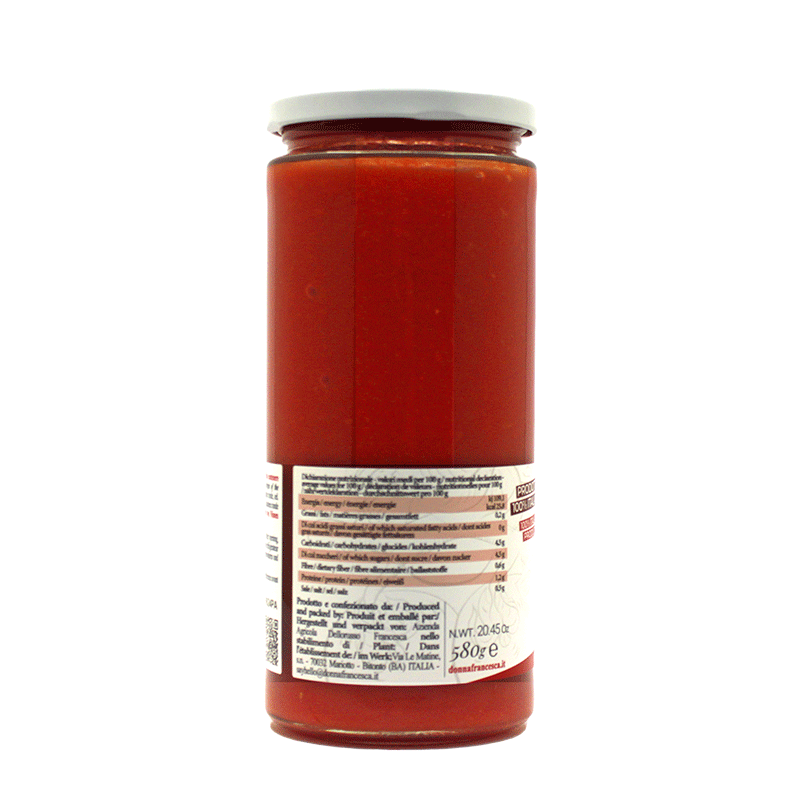 Passata di Pomodoro -  Barattolo in vetro - 580 gr.