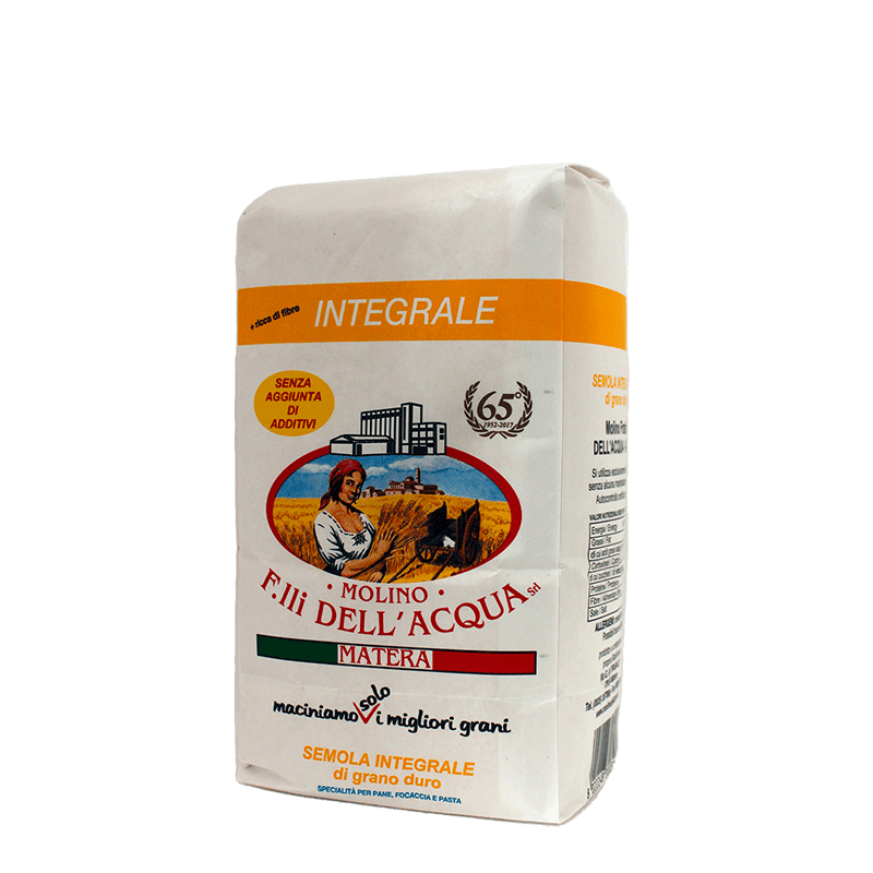 Wholemeal durum wheat semolina flour - 1 kg