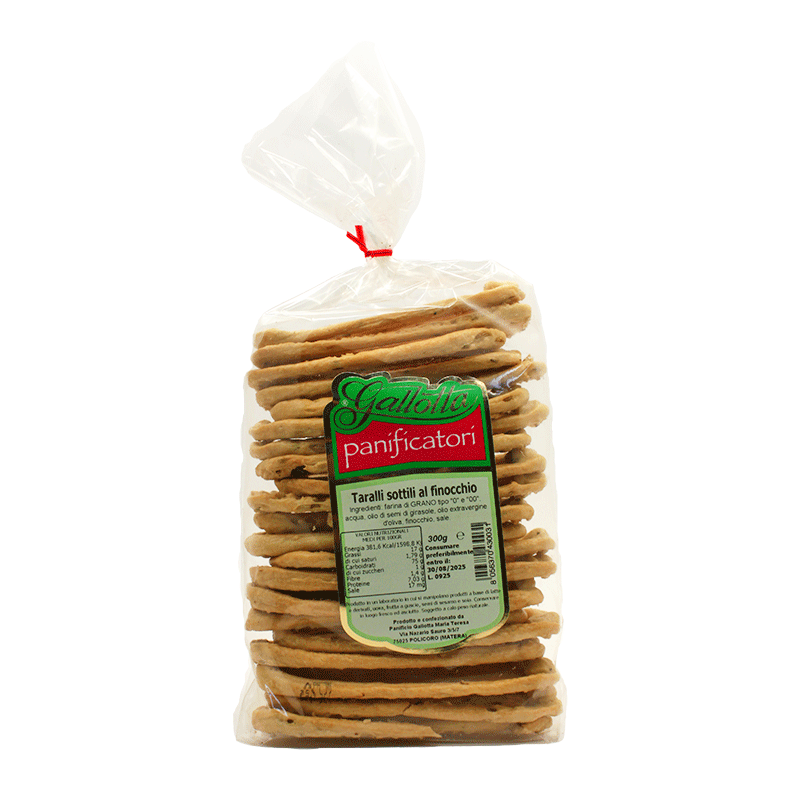 Taralli sottili al finocchio - 300 gr.