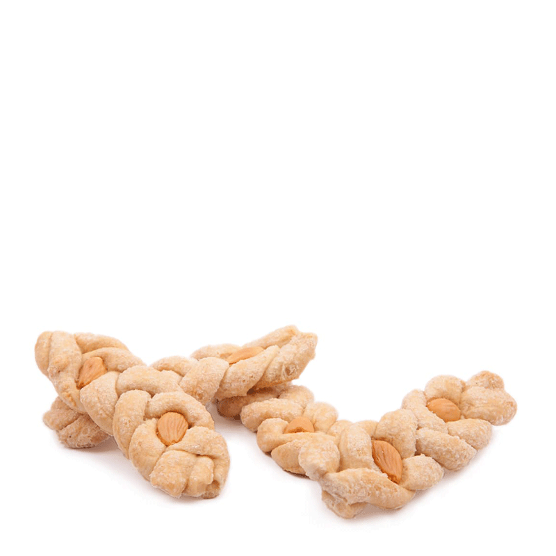 Treccine Zuccherate con Mandorle - 250 gr.