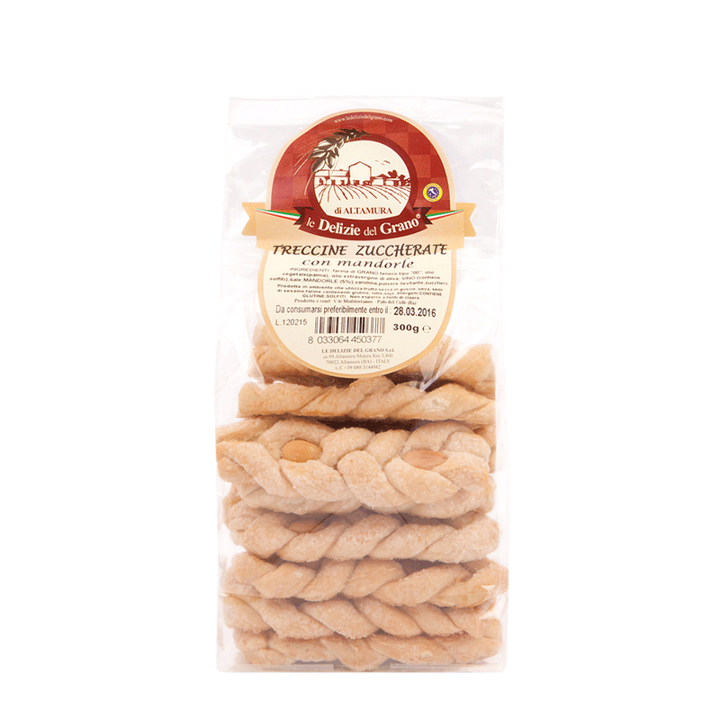 Treccine Zuccherate con Mandorle - 250 gr.